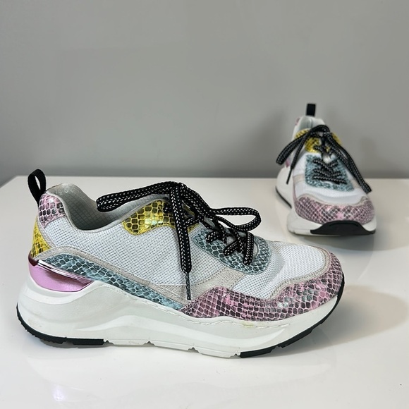 Skechers Rovina Jungle Vibes White Faux Leather Chunky Dad Sneakers Size 7 - Picture 1 of 15